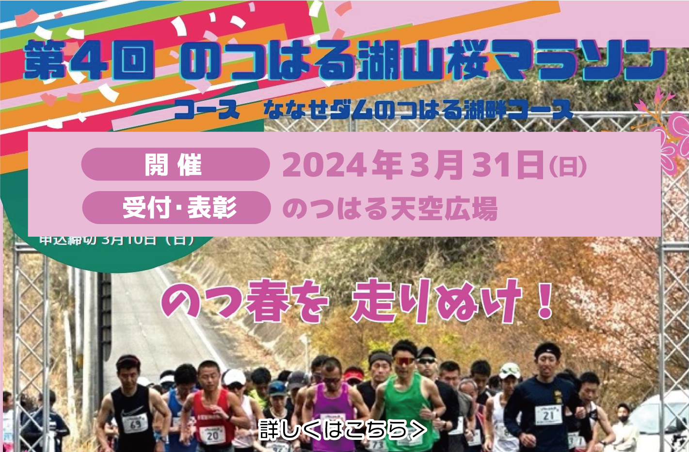 第4回のつはる湖山桜マラソン開催
